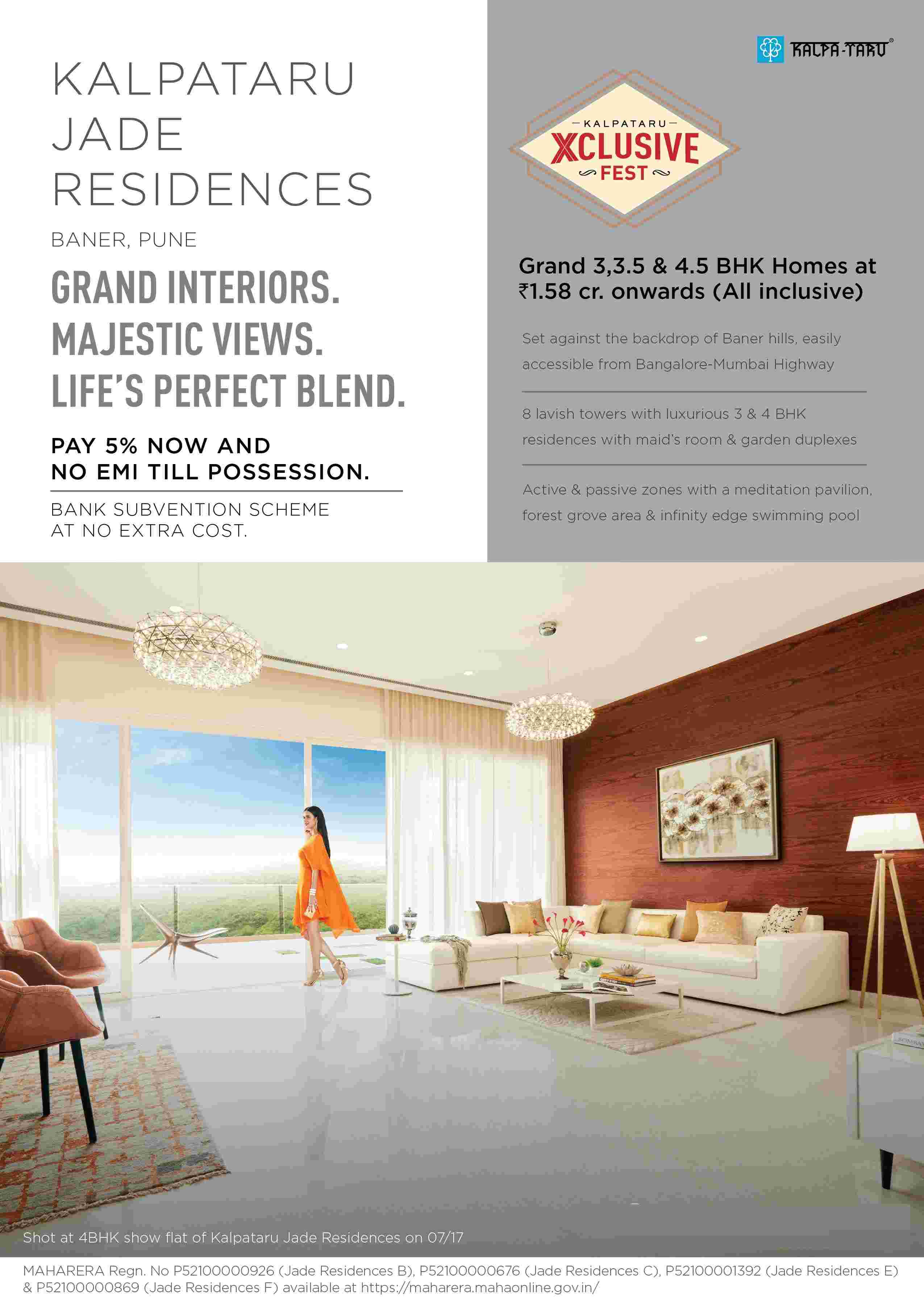 Enjoy the grand life by paying just 5% at Kalpataru Jade Residences in Pune Update